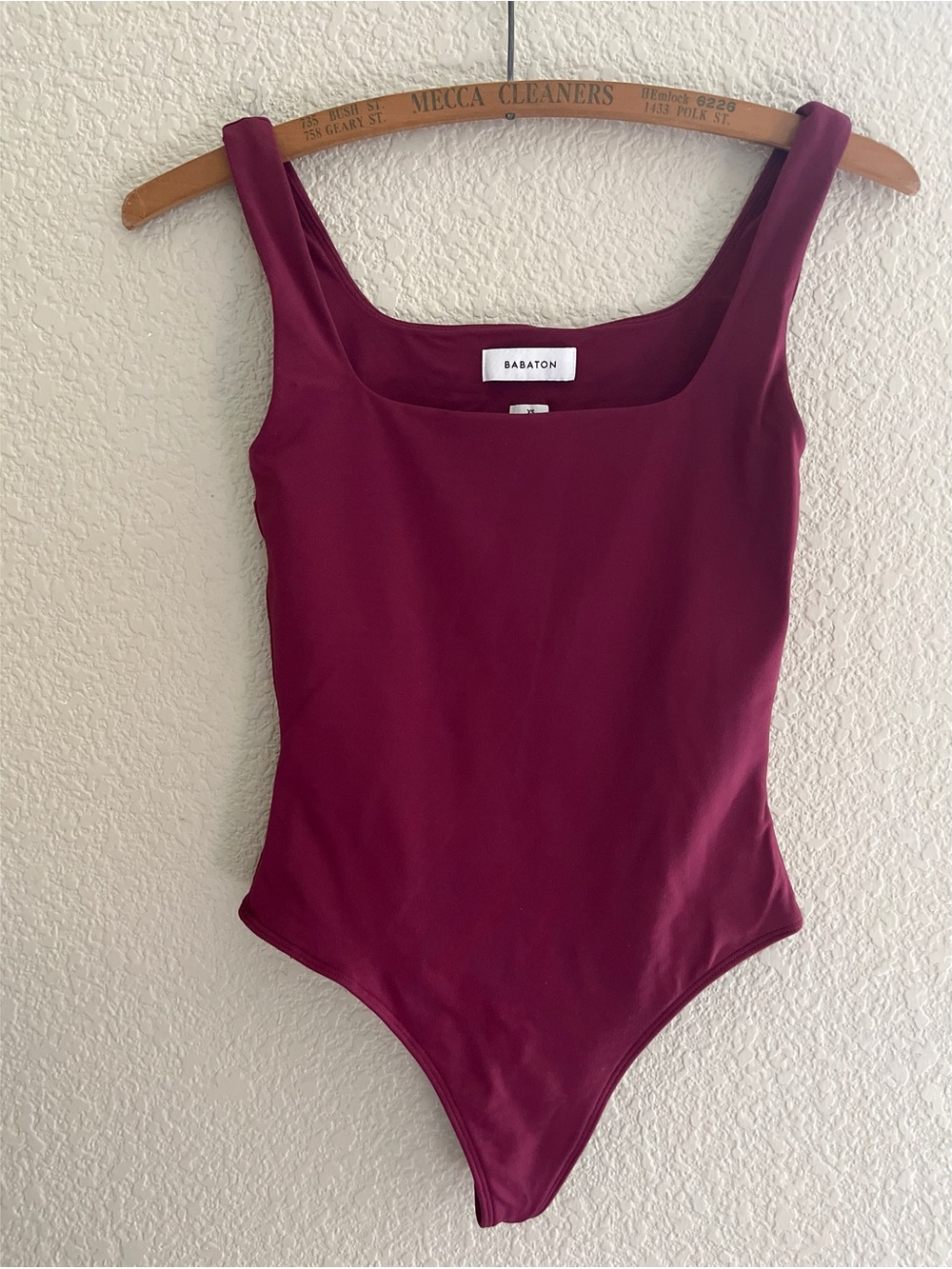 Babaton Square Neck Raspberry Bodysuit Women’s Size XS